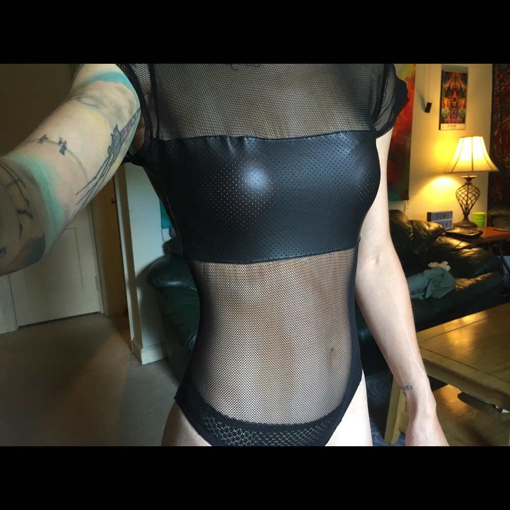 iHeartRaves Black Mesh BodySuit